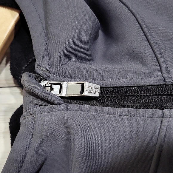 Spyder Mens Medium HydroWeb Soft Shell Jacket Hooded Full Zip Grey Activewear - Picture 7 of 11